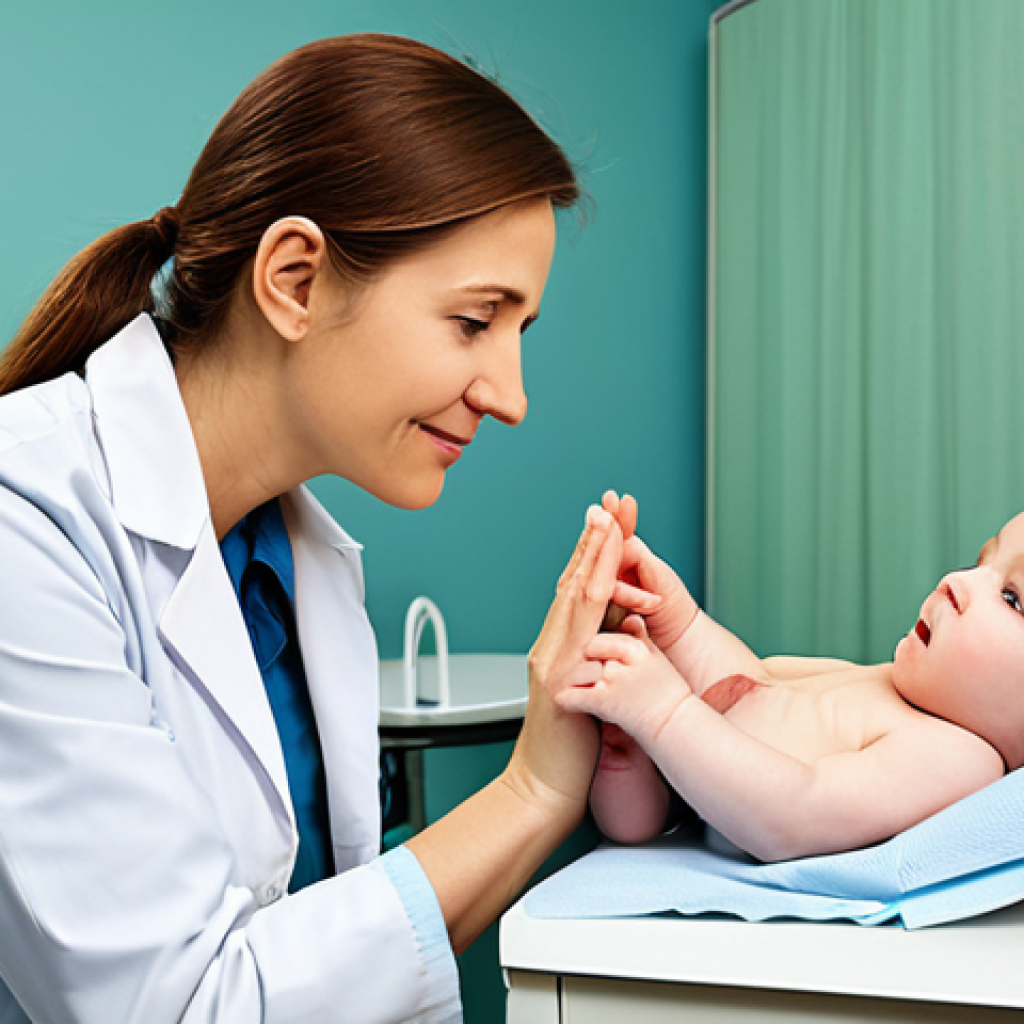 청각장애 언어치료 교육과정 - Early Hearing Loss Detection**

"A caring pediatrician gently conducting a hearing test on a newborn...