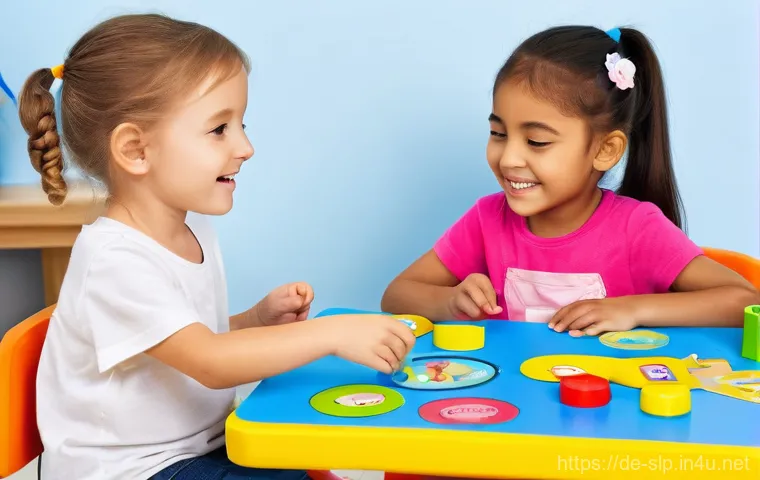 음성 치료의 기본 개념 - **Prompt 1: Playful Speech Therapy for a Child**
    "A bright, cheerful image of a young child, app...