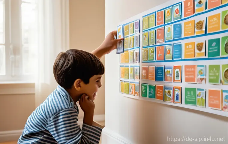 자폐 아동 언어치료의 방법 - **Prompt:** A heartwarming scene in a bright, colorful speech therapy room. A kind female speech the...