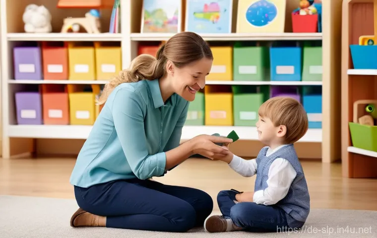 발달장애 언어치료 - **A caring German mother observing her 2-year-old child (toddler) in a brightly lit, modern living r...